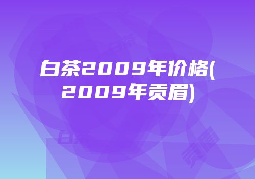 白茶2009年价格(2009年贡眉)