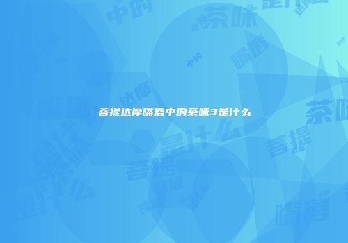 菩提达摩嘴唇中的茶味3是什么