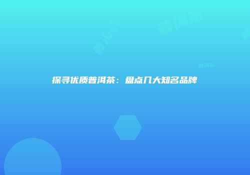 探寻优质普洱茶：盘点几大知名品牌