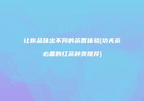 让你品味出不同的茶香体验(功夫茶必备的红茶种类推荐)
