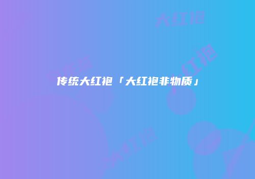 传统大红袍「大红袍非物质」