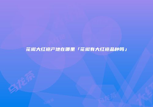 花椒大红袍产地在哪里「花椒有大红袍品种吗」
