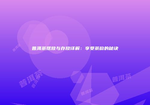 普洱茶摆放与存放详解：享受茶韵的秘诀