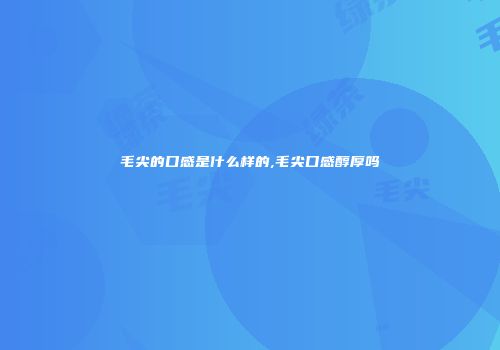 毛尖的口感是什么样的,毛尖口感醇厚吗