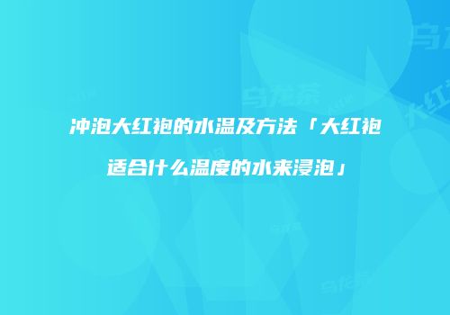 冲泡大红袍的水温及方法「大红袍适合什么温度的水来浸泡」