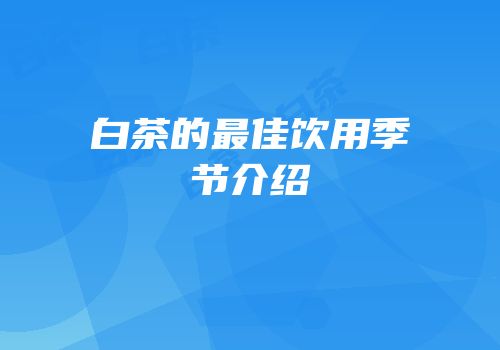 白茶的最佳饮用季节介绍