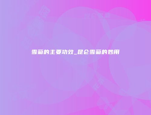 雪菊的主要功效_昆仑雪菊的妙用