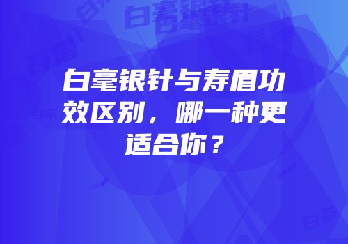 白毫银针与寿眉功效区别，哪一种更适合你？