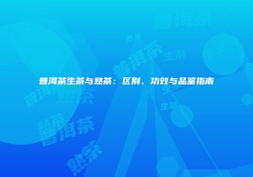 普洱茶生茶与熟茶：区别、功效与品鉴指南