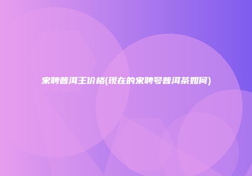 宋聘普洱王价格(现在的宋聘号普洱茶如何)