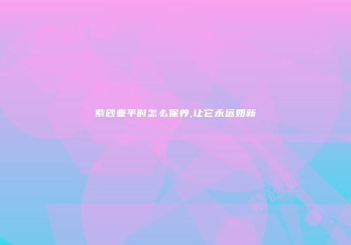 紫砂壶平时怎么保养,让它永远如新