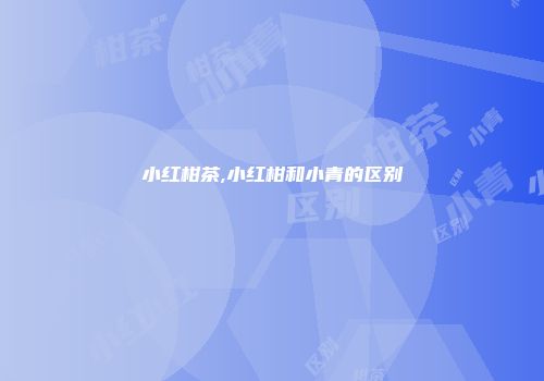 小红柑茶,小红柑和小青的区别