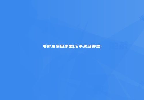 毛峰茶来自哪里(沱茶来自哪里)