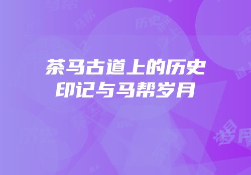 茶马古道上的历史印记与马帮岁月