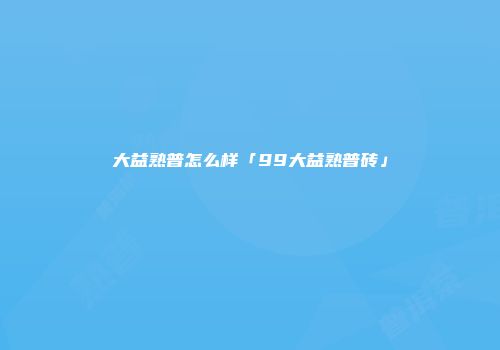 大益熟普怎么样「99大益熟普砖」
