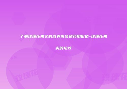 了解玫瑰花果实的营养价值和药用价值-玫瑰花果实的功效