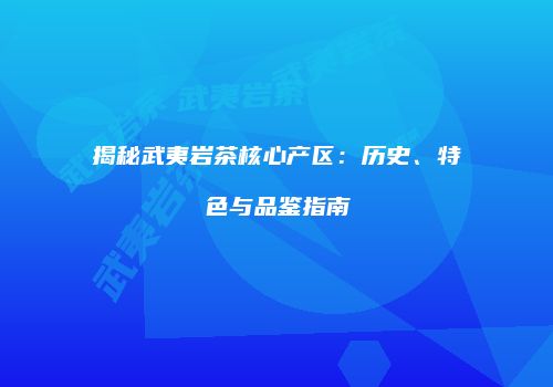 揭秘武夷岩茶核心产区：历史、特色与品鉴指南