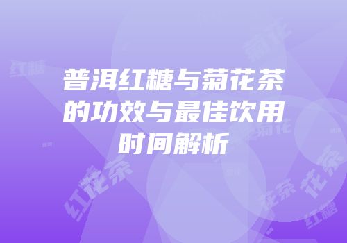 普洱红糖与菊花茶的功效与最佳饮用时间解析