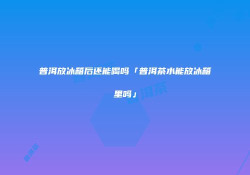 普洱放冰箱后还能喝吗「普洱茶水能放冰箱里吗」