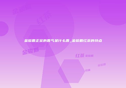金骏眉正宗的香气是什么香_金骏眉红茶的特点