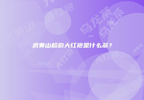 武夷山超韵大红袍是什么茶？