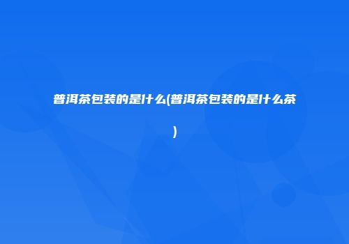 普洱茶包装的是什么(普洱茶包装的是什么茶)