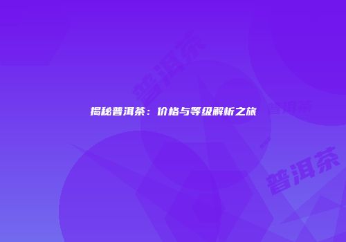 揭秘普洱茶：价格与等级解析之旅