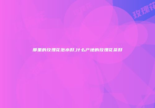 那里的玫瑰花泡水好,什么产地的玫瑰花茶好