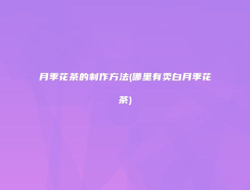 月季花茶的制作方法(哪里有卖白月季花茶)