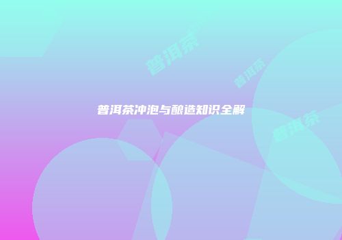 普洱茶冲泡与酿造知识全解