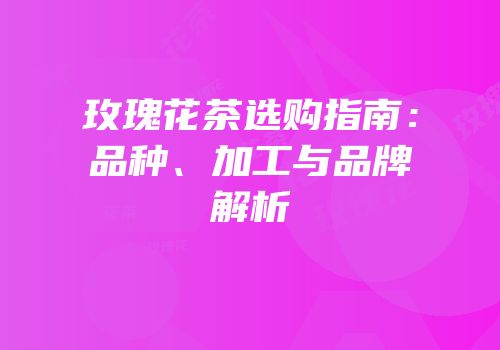 玫瑰花茶选购指南：品种、加工与品牌解析