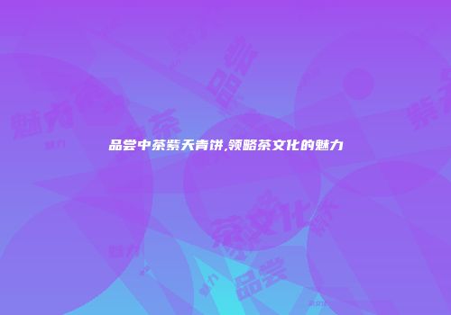 品尝中茶紫天青饼,领略茶文化的魅力