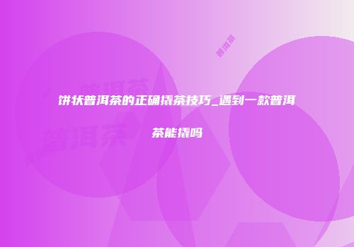 饼状普洱茶的正确撬茶技巧_遇到一款普洱茶能撬吗