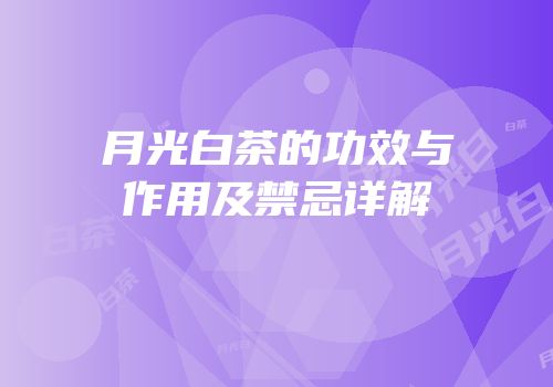月光白茶的功效与作用及禁忌详解