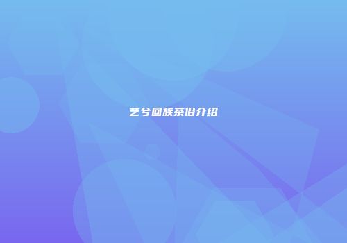 艺兮回族茶俗介绍