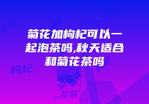 菊花加枸杞可以一起泡茶吗,秋天适合和菊花茶吗
