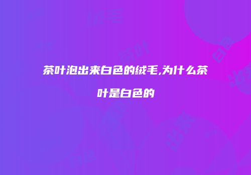 茶叶泡出来白色的绒毛,为什么茶叶是白色的
