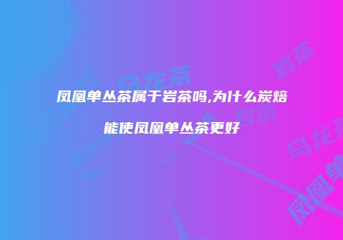 凤凰单丛茶属于岩茶吗,为什么炭焙能使凤凰单丛茶更好