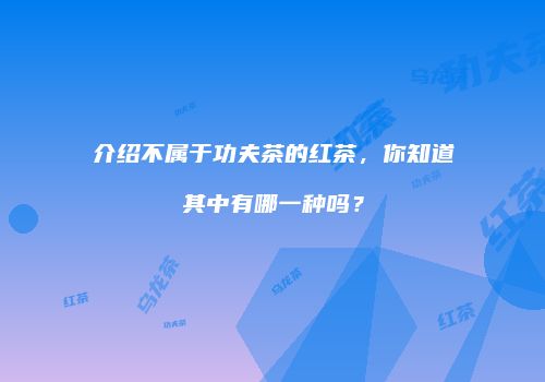 介绍不属于功夫茶的红茶，你知道其中有哪一种吗？