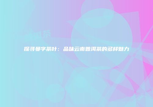 探寻曼字茶叶：品味云南普洱茶的多样魅力