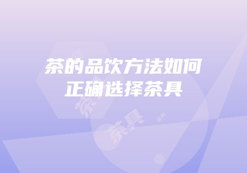 茶的品饮方法如何正确选择茶具