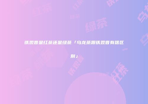铁观音是红茶还是绿茶「乌龙茶跟铁观音有啥区别」