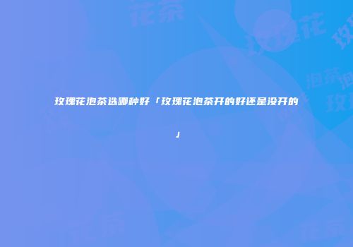 玫瑰花泡茶选哪种好「玫瑰花泡茶开的好还是没开的」