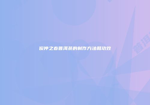俊仲之春普洱茶的制作方法和功效
