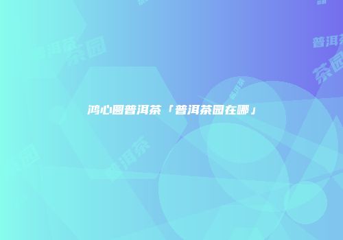 鸿心圆普洱茶「普洱茶园在哪」