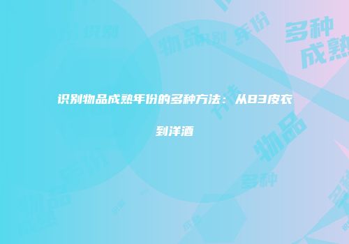 识别物品成熟年份的多种方法：从B3皮衣到洋酒