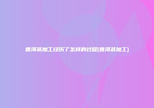 普洱茶加工经历了怎样的过程(普洱茶加工)
