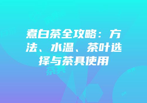 煮白茶全攻略：方法、水温、茶叶选择与茶具使用