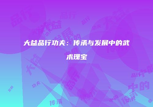 大益品行功夫：传承与发展中的武术瑰宝