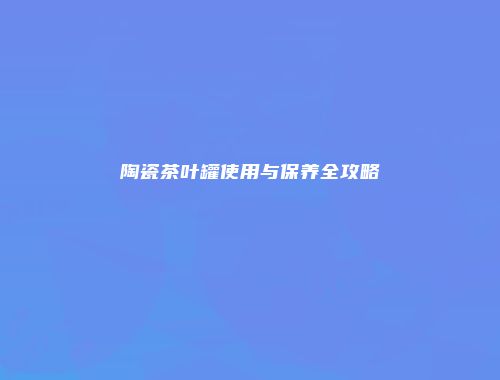 陶瓷茶叶罐使用与保养全攻略